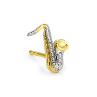 Pendientes 1ud 750/oro amarillo de 18 quilates saxofón-188246