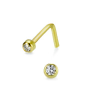 Pendiente de nariz 750/oro amarillo de 18 quilates Diamante blanco, 0.01 ct, w-si Ø1.5 mm-532655