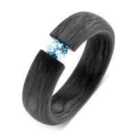 Anillo de dedo Carbón Topacio azul-565301