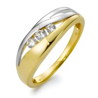 Anillo de dedo Oro amarillo de 375/9K, Oro blanco de 375/9 quilates Circonita 3 piedras-569531