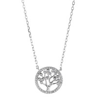 Collar Plata Circonita Rodio plateado árbol de la vida 40-45 cm Ø14 mm
