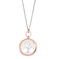 Collar con colgante Plata Rosa Dorado árbol de la vida 40-44 cm Ø20 mm-582136