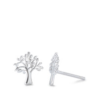 Pendientes Plata Rodio plateado árbol de la vida Ø10 mm