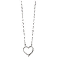Collar Plata Circonita Rodio plateado Corazón 38-42 cm