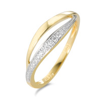 Anillo de dedo 750/oro amarillo de 18 quilates Diamante blanco, 0.06 ct, 12 piedras, [Brillant], w-si