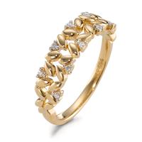 Anillo de dedo 750/oro amarillo de 18 quilates Diamante 0.05 ct, 9 piedras, [Brillant], w-si Bicolor