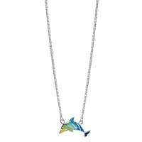 Collar Plata Esmaltado delfín 36-38 cm-601478