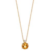 Collar 750/oro amarillo de 18 quilates Citrino 0.50 ct, Diamante 0.016 ct, w-si 40-42 cm