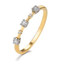 Anillo de dedo 750/oro amarillo de 18 quilates Diamante 0.046 ct, 5 piedras, w-si-605333