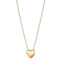 Collar Plata Amarillo Dorado Corazón 42-45 cm