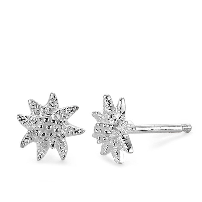 Pendientes Plata Edelweiss Ø8 mm