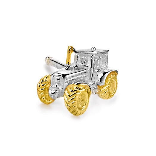 Pendientes 1ud Plata Bicolor Tractor