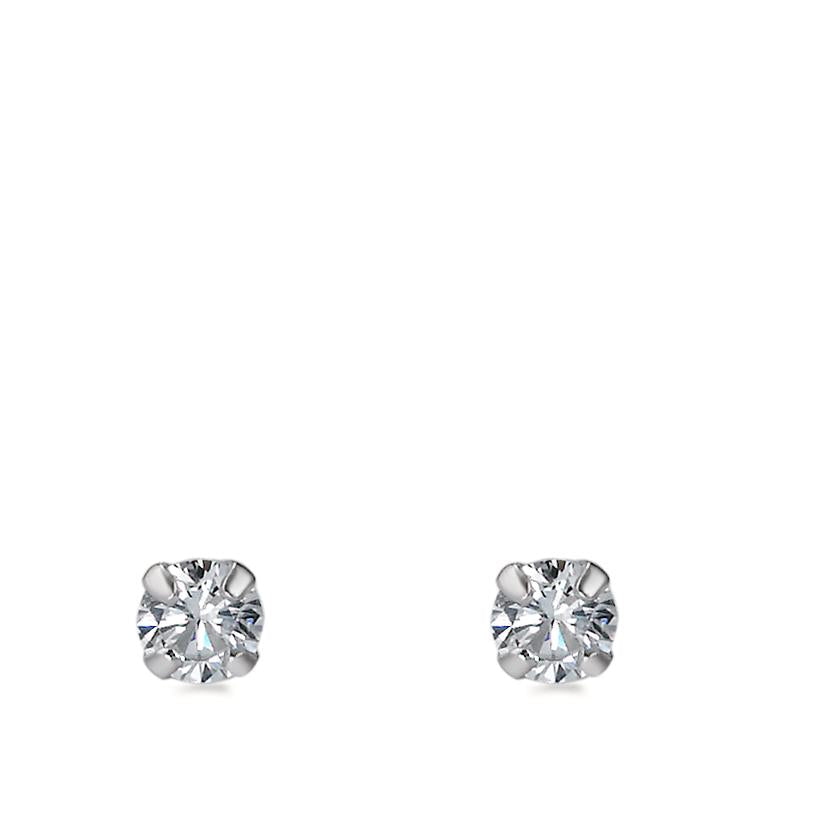 Pendientes Plata Circonita 2 piedras Rodio plateado Ø3 mm