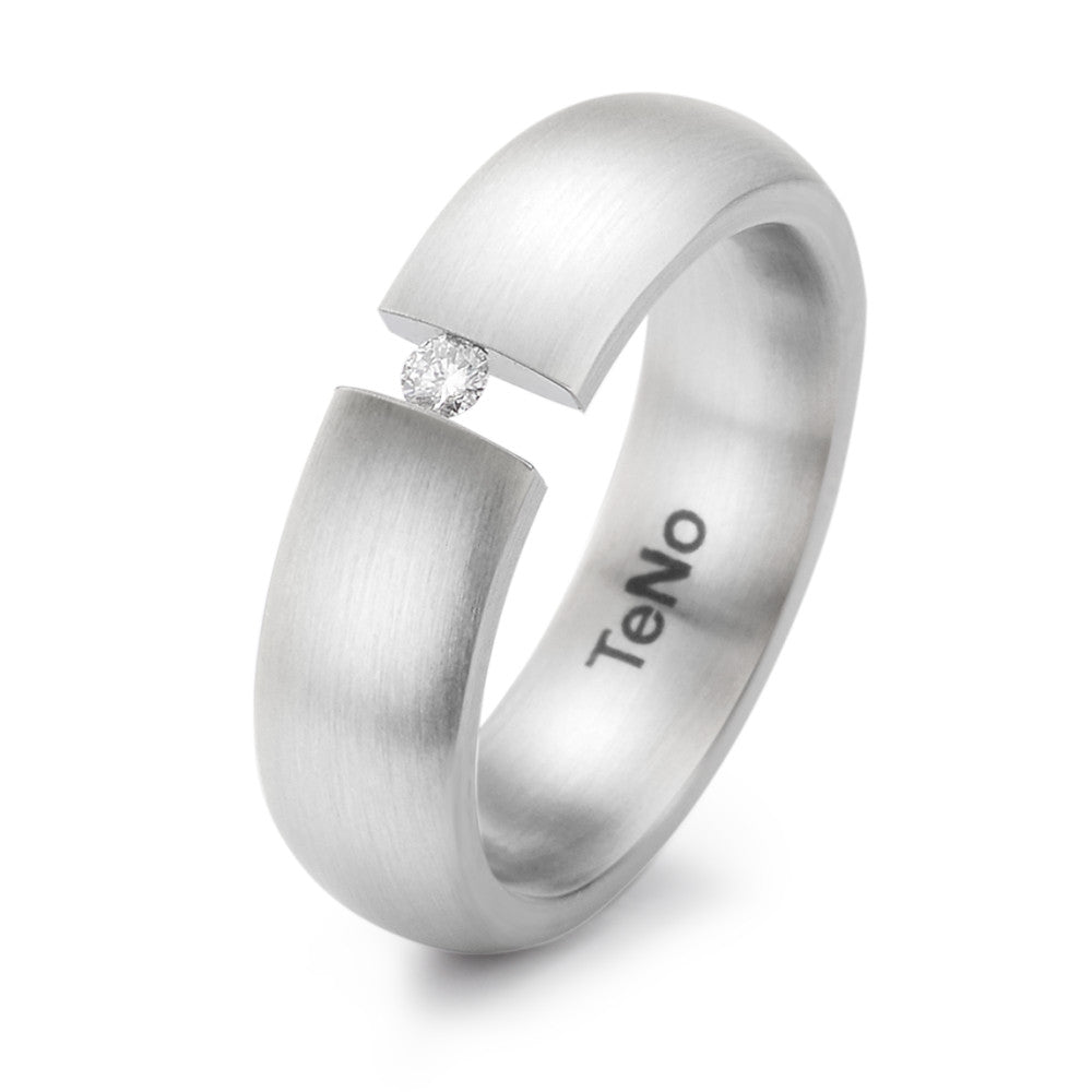 Anillo de dedo Acero inoxidable Diamante 0.04 ct, tw-si