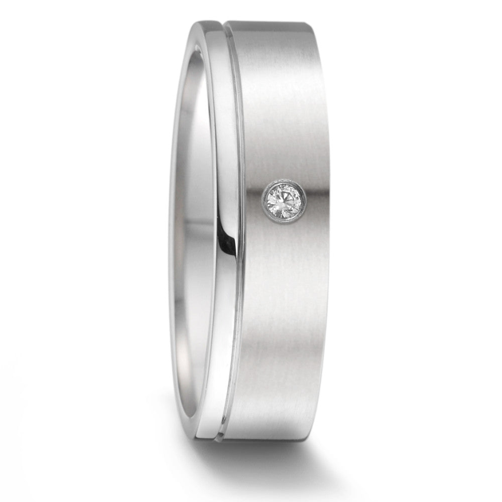 Anillo de pareja Acero inoxidable Diamante 0.02 ct, tw-si