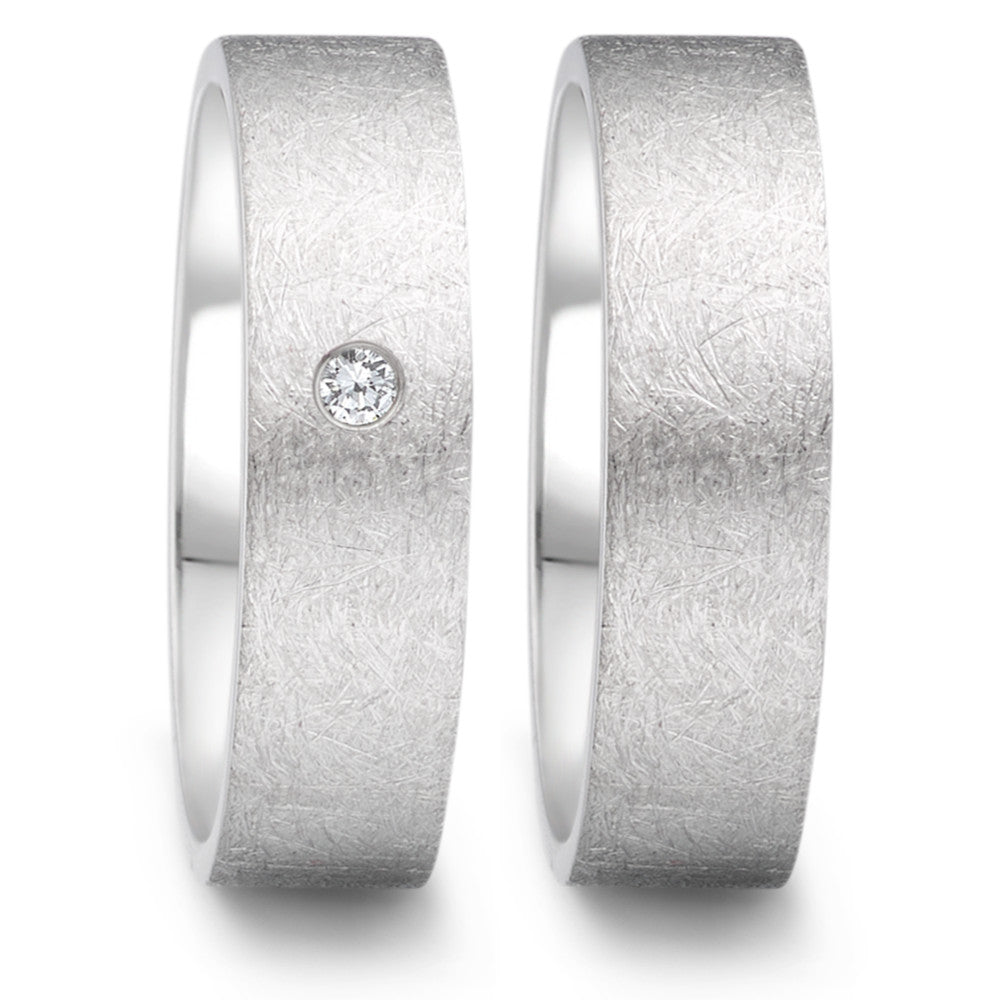 Anillo de pareja Acero inoxidable Diamante 0.04 ct, tw-si