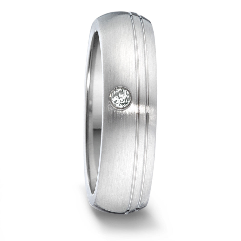 Anillo de pareja Acero inoxidable Diamante 0.04 ct, tw-si