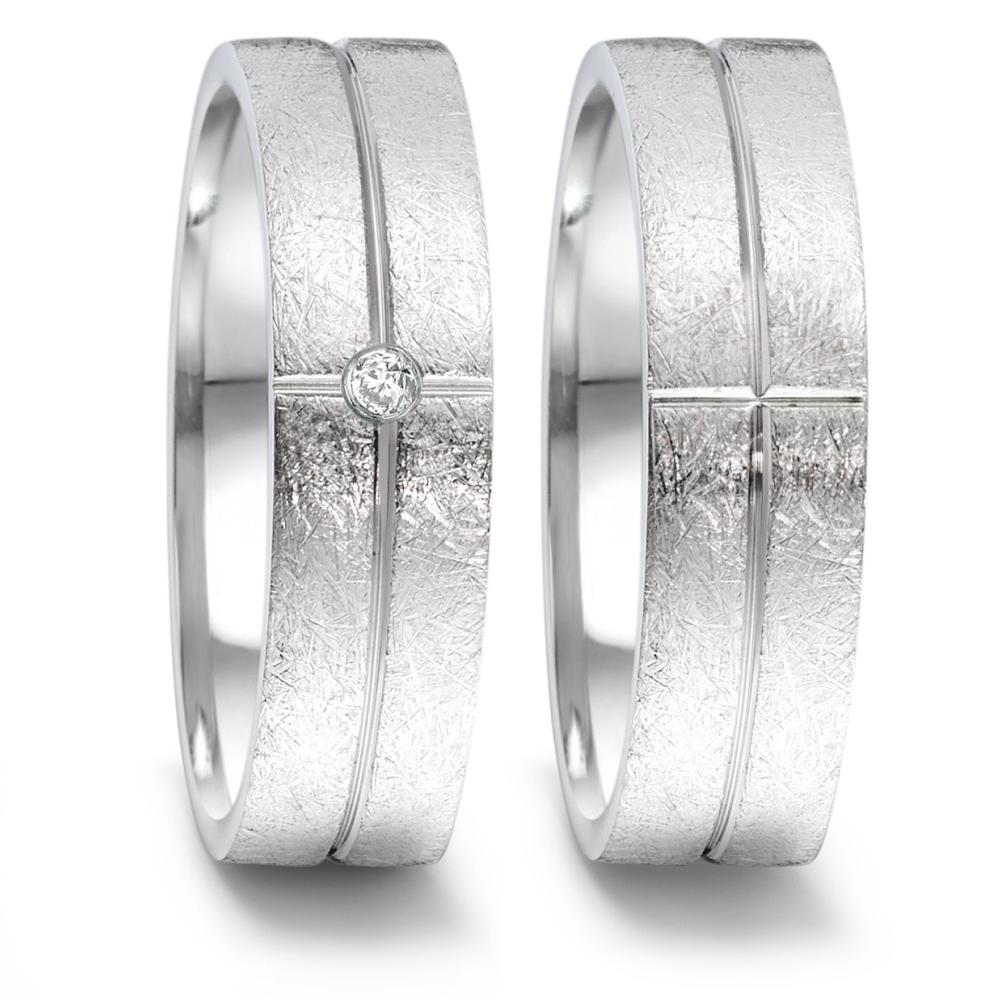 Anillo de pareja Acero inoxidable Diamante 0.02 ct, tw-si