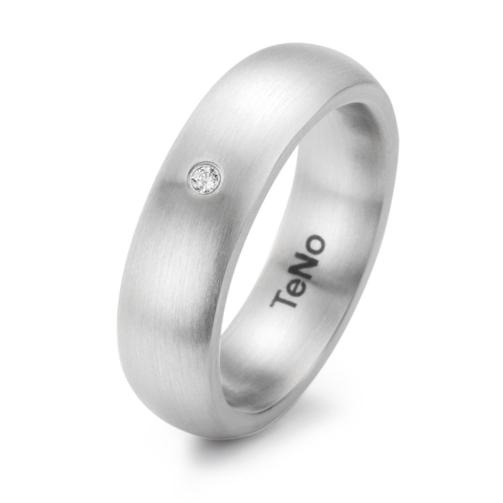 Anillo de dedo Acero inoxidable Diamante 0.02 ct, tw-si