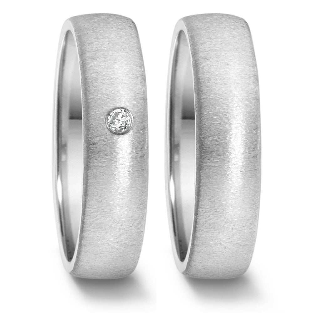 Anillo de pareja Acero inoxidable Diamante 0.04 ct, tw-si