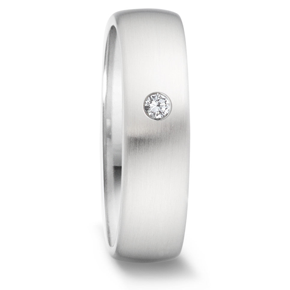 Anillo de pareja Acero inoxidable Diamante 0.04 ct, tw-si