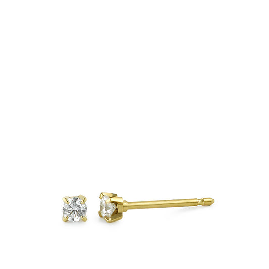 Pendientes 750/oro amarillo de 18 quilates Diamante 0.10 ct, 2 piedras