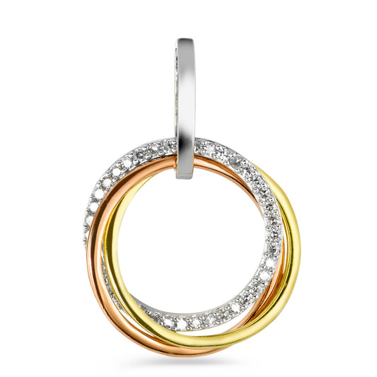 Colgante 750/oro blanco de 18 quilates, 750/oro amarillo de 18 quilates, 750/oro rojo de 18 quilates Diamante 0.20 ct, w-si