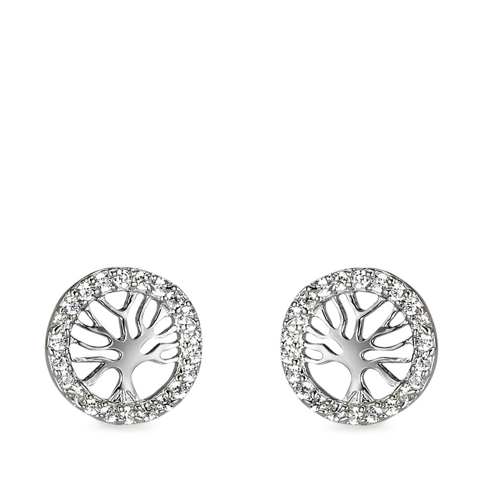 Pendientes Plata Circonita árbol de la vida Ø11 mm