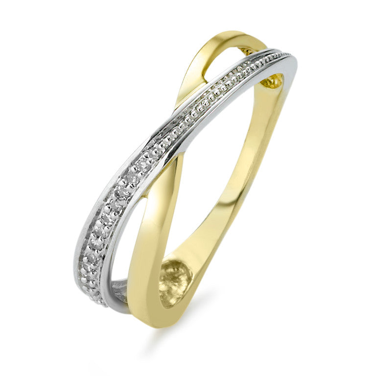 Anillo de dedo Oro amarillo de 375/9K Diamante 0.06 ct, 14 piedras, w-si