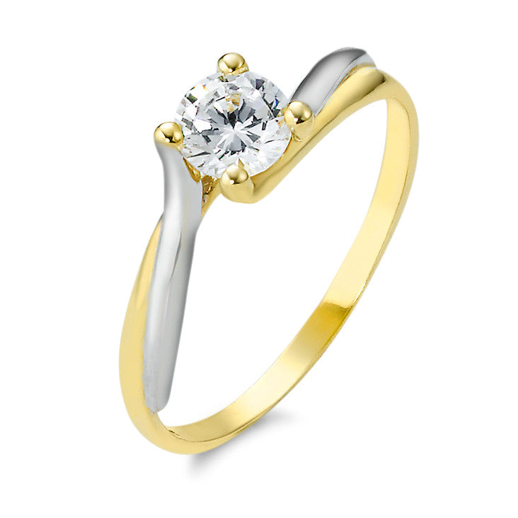 Anillo solitario Oro amarillo de 375/9K Circonita