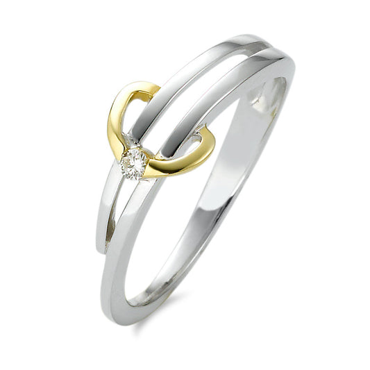 Anillo de dedo 750/oro blanco de 18 quilates Diamante 0.03 ct, w-si