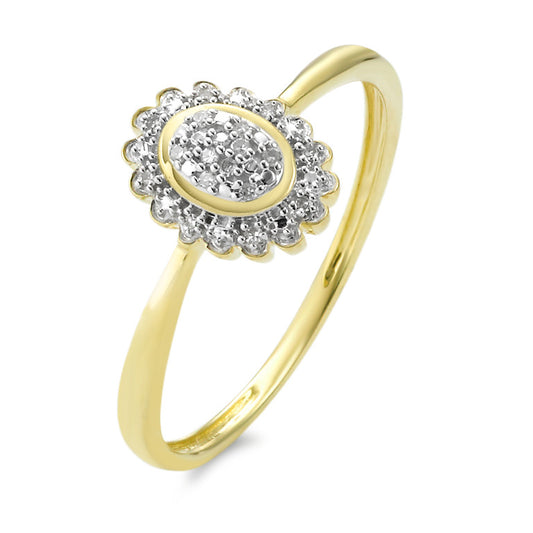 Anillo de dedo Oro amarillo de 375/9K Diamante 0.05 ct, 18 piedras, w-si