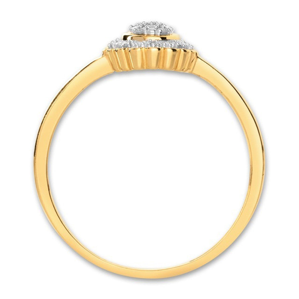 Anillo de dedo Oro amarillo de 375/9K Diamante 0.05 ct, 18 piedras, w-si