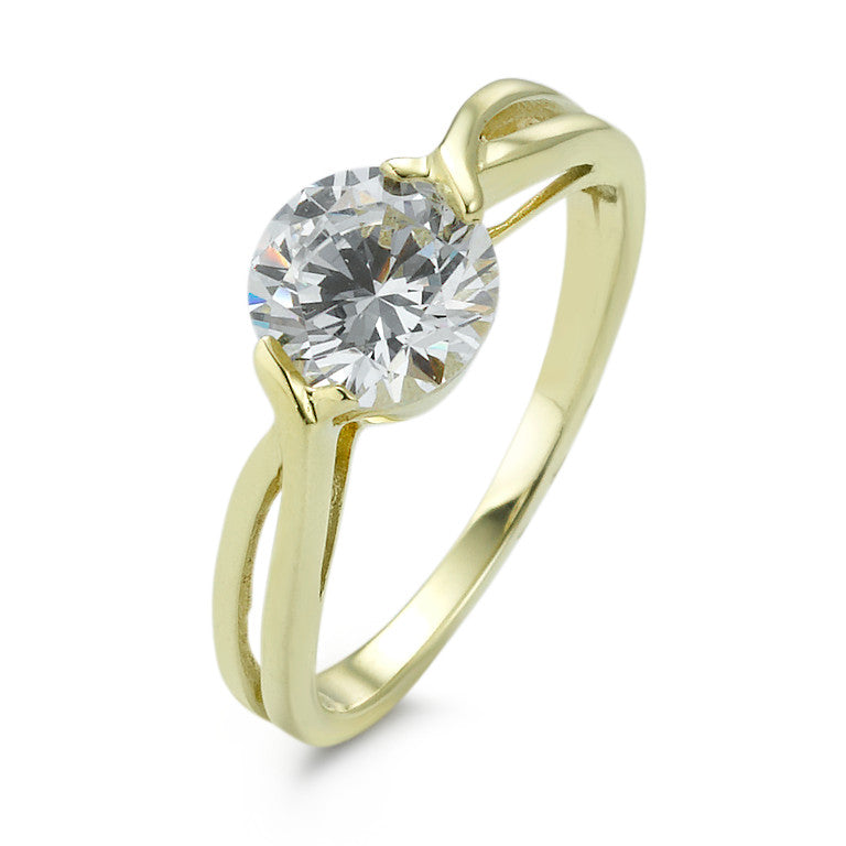 Anillo solitario Oro amarillo de 375/9K Circonita