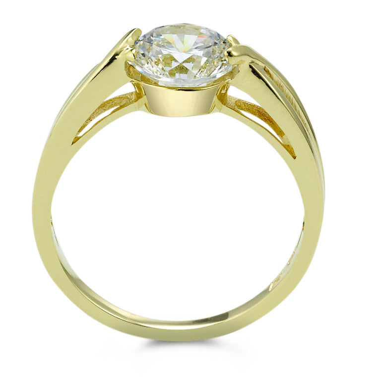 Anillo solitario Oro amarillo de 375/9K Circonita