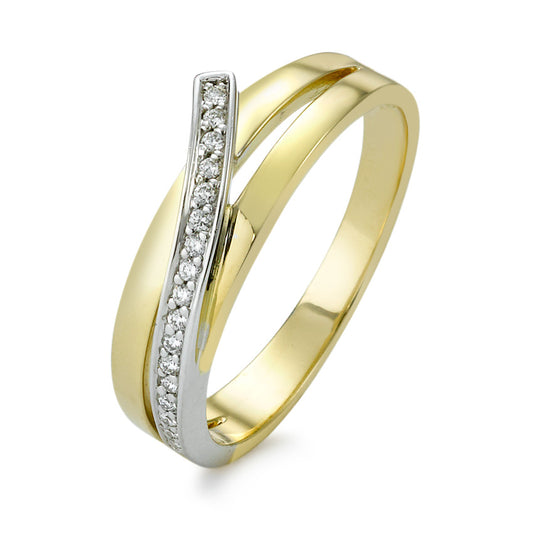 Anillo de dedo 750/oro amarillo de 18 quilates Diamante 0.09 ct, w-si