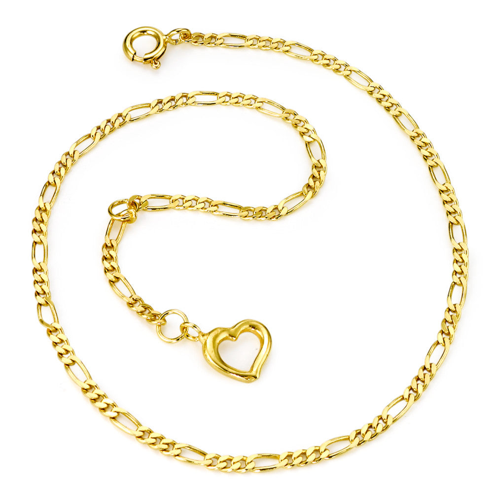 Tobilleras AM doble Dorado Corazón 24-26 cm