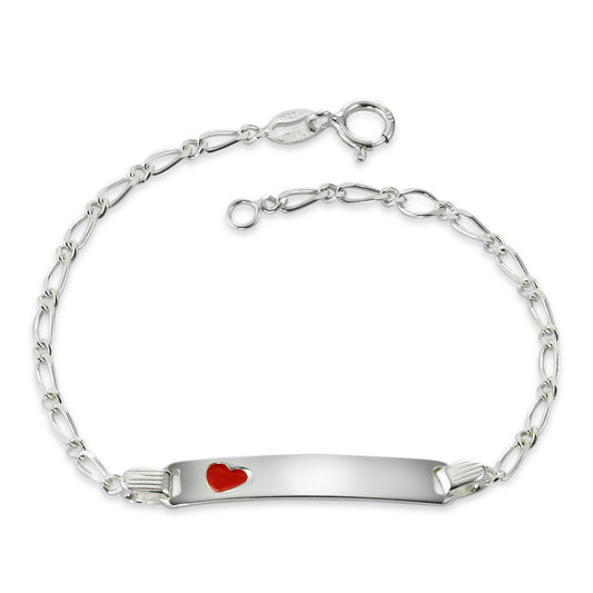 Pulsera grabada Plata Pintado/lacado Corazón 14-16 cm