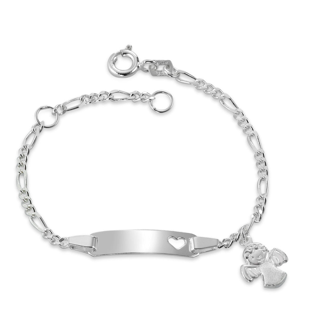 Pulsera grabada Plata Ángel 12-14 cm Ø9 mm