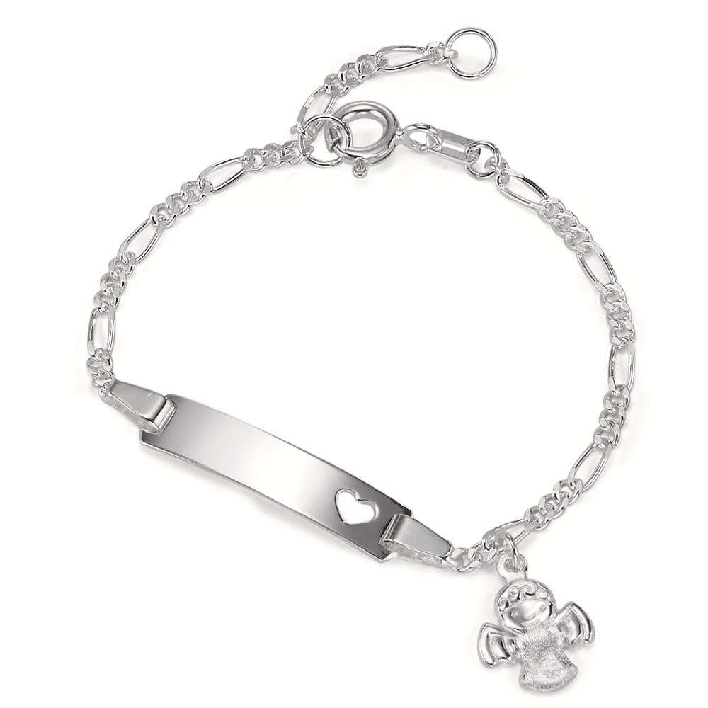 Pulsera grabada Plata Ángel 12-14 cm Ø9 mm