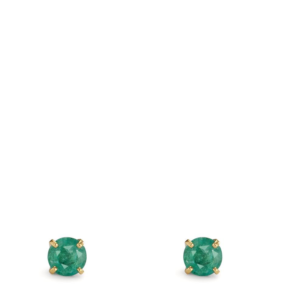 Pendientes Oro amarillo de 375/9K Esmeralda 2 piedras Ø2.7 mm