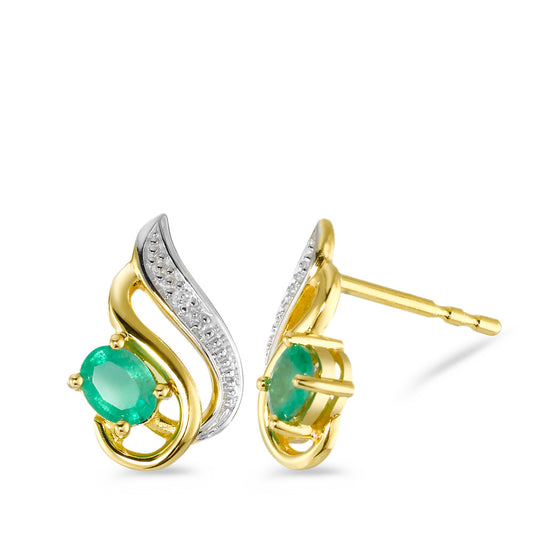 Pendientes 750/oro amarillo de 18 quilates Esmeralda 0.01 ct, w-si