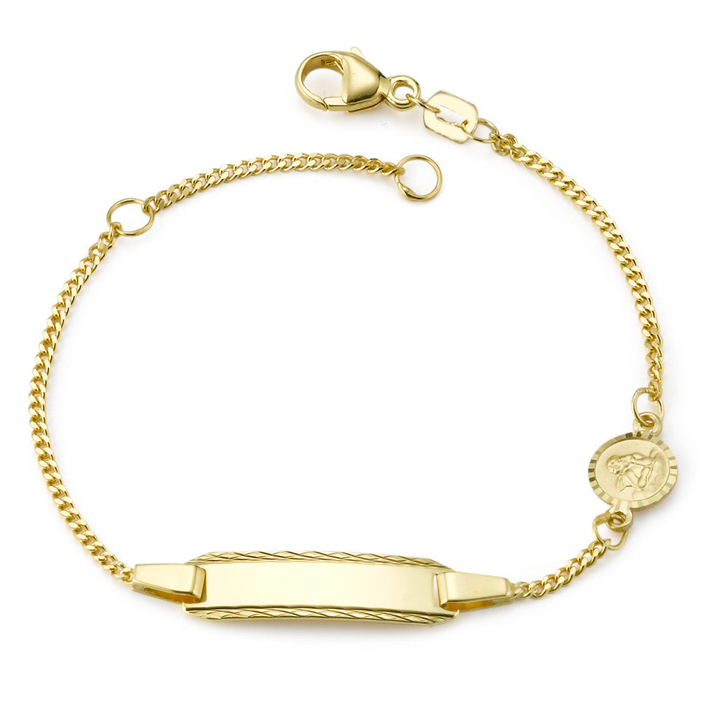 Pulsera grabada Oro amarillo de 375/9K Ángel guardian 12-14 cm