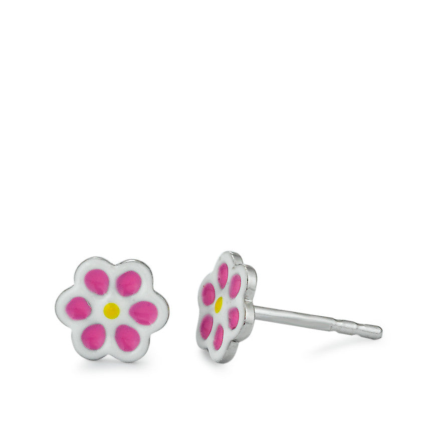 Pendientes Plata Rodio plateado Flor Ø6.5 mm