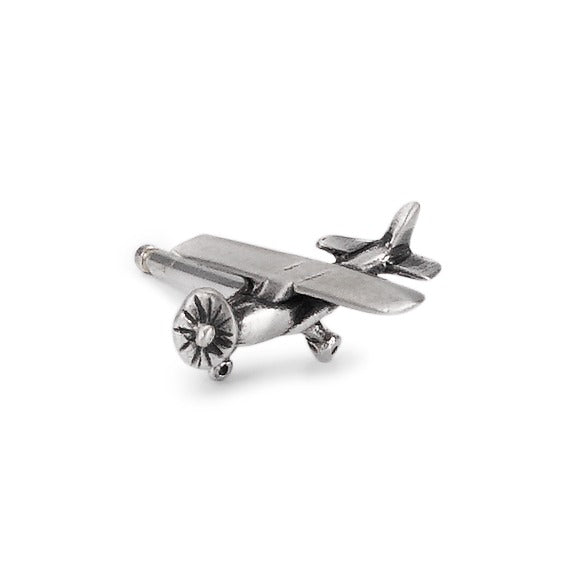 Pendientes 1ud Plata Patinado Avión de hélice