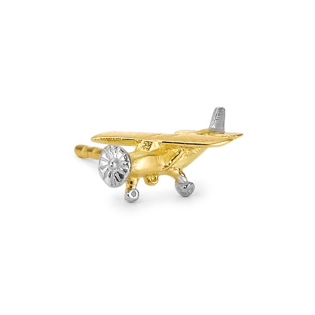 Pendientes 1ud 750/oro amarillo de 18 quilates Avión de hélice