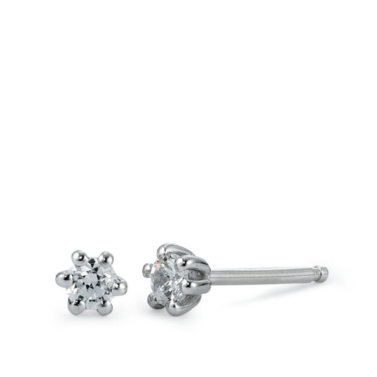 Pendientes Plata Circonita 2 piedras Rodio plateado Ø3 mm