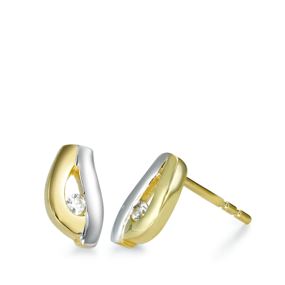 Pendientes 750/oro amarillo de 18 quilates Circonita 2 piedras