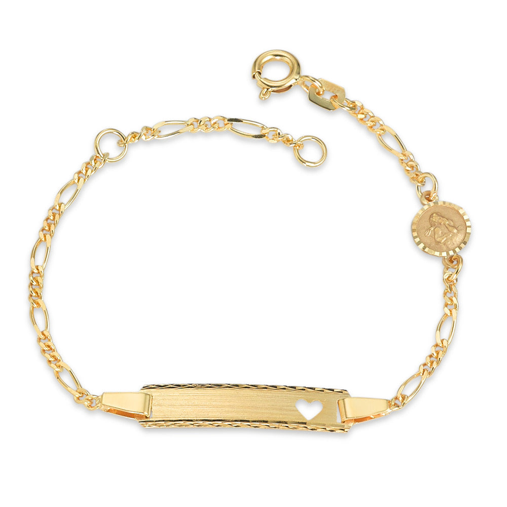 Pulsera grabada 750/oro amarillo de 18 quilates Corazón 12-14 cm