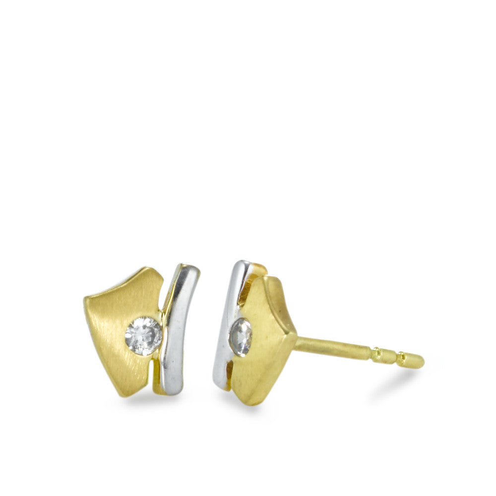 Pendientes 750/oro amarillo de 18 quilates Circonita 2 piedras